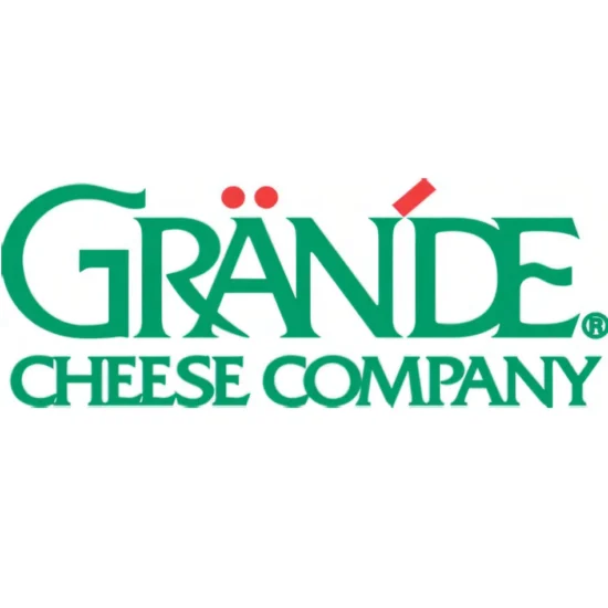 Grande Cheese Company logo featuring green text with red accent marks, representing a major wholesale cheese supplier and food distributor.